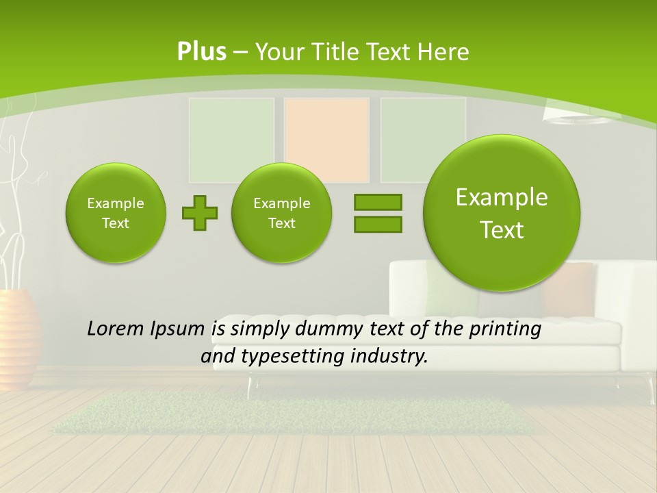 Colorful Modern Living Room PowerPoint Template