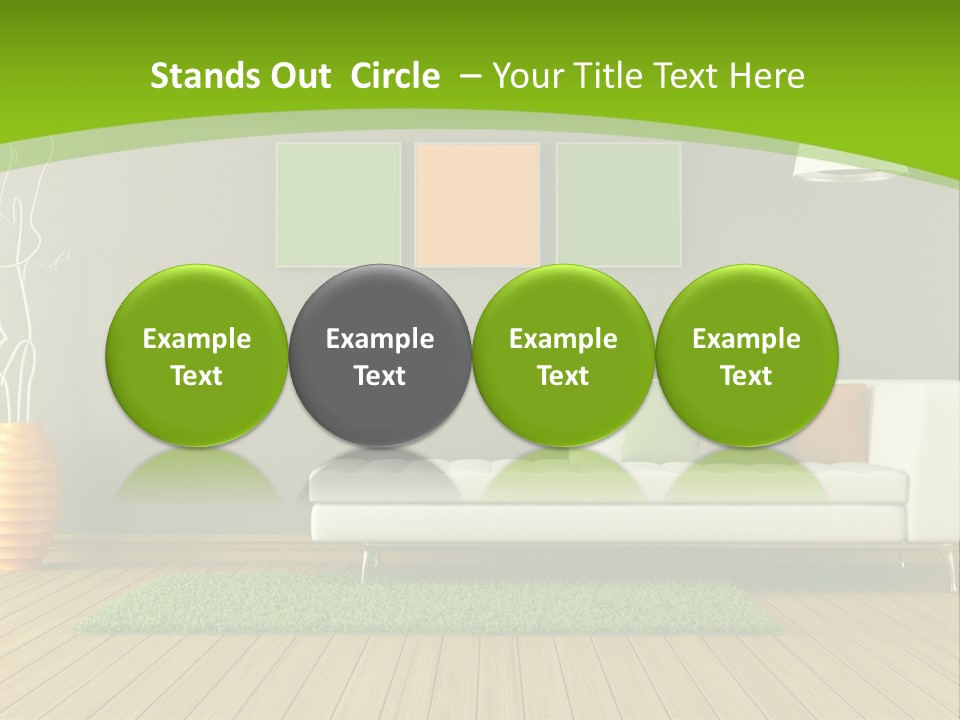 Colorful Modern Living Room PowerPoint Template