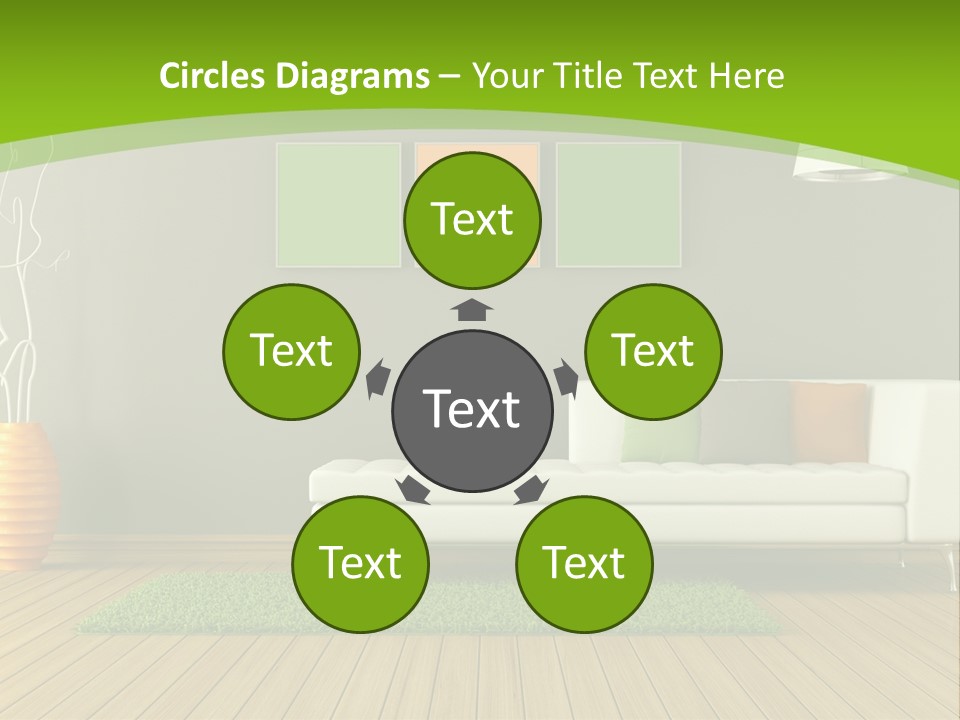 Colorful Modern Living Room PowerPoint Template