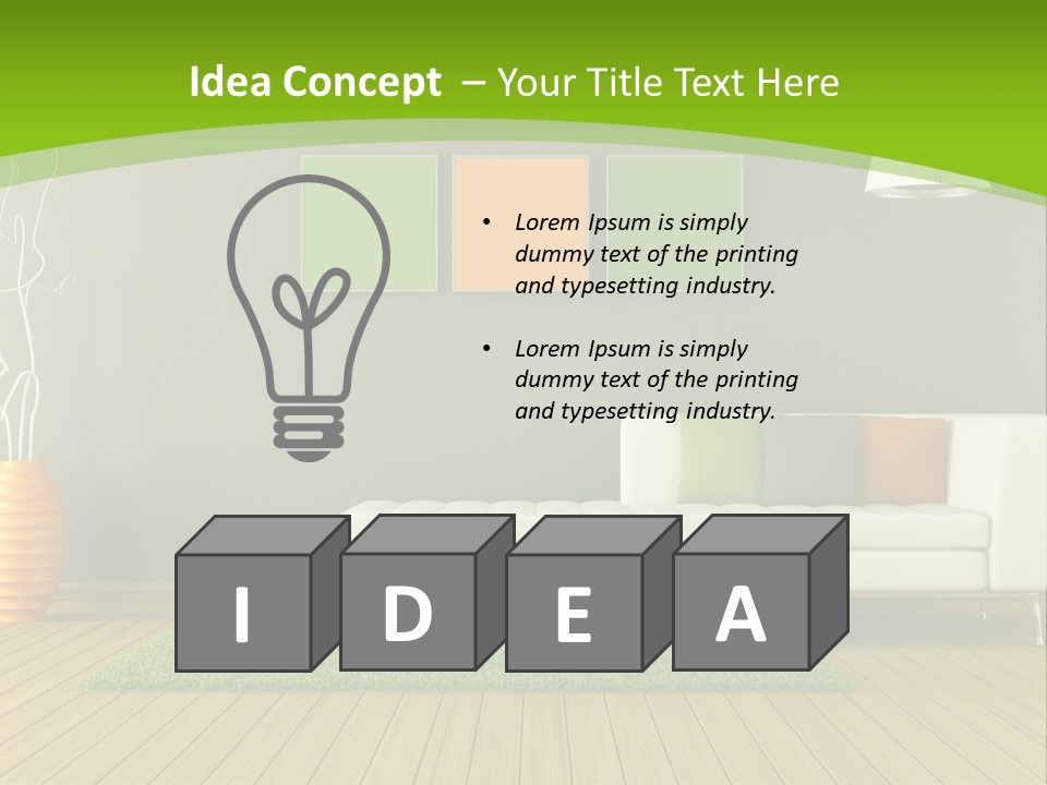 Colorful Modern Living Room PowerPoint Template