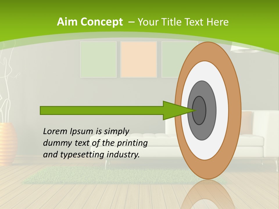 Colorful Modern Living Room PowerPoint Template