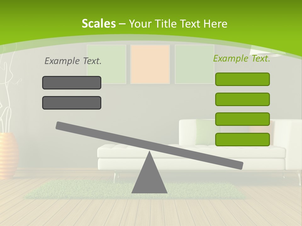 Colorful Modern Living Room PowerPoint Template