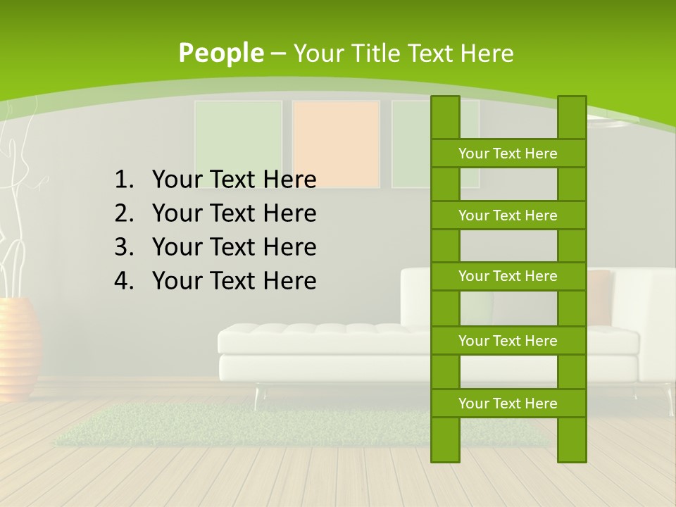 Colorful Modern Living Room PowerPoint Template