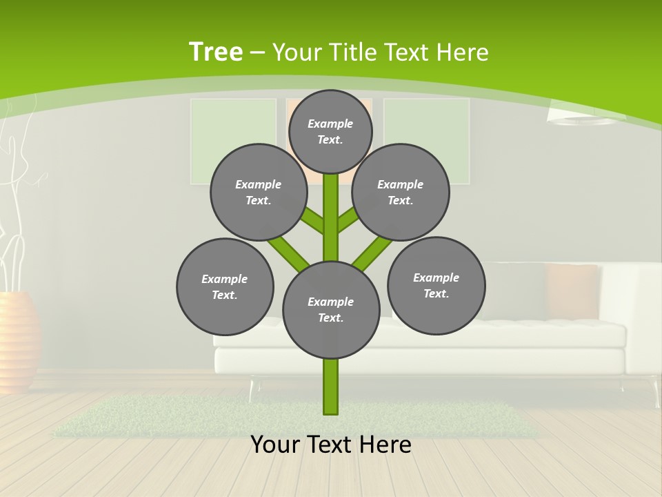 Colorful Modern Living Room PowerPoint Template