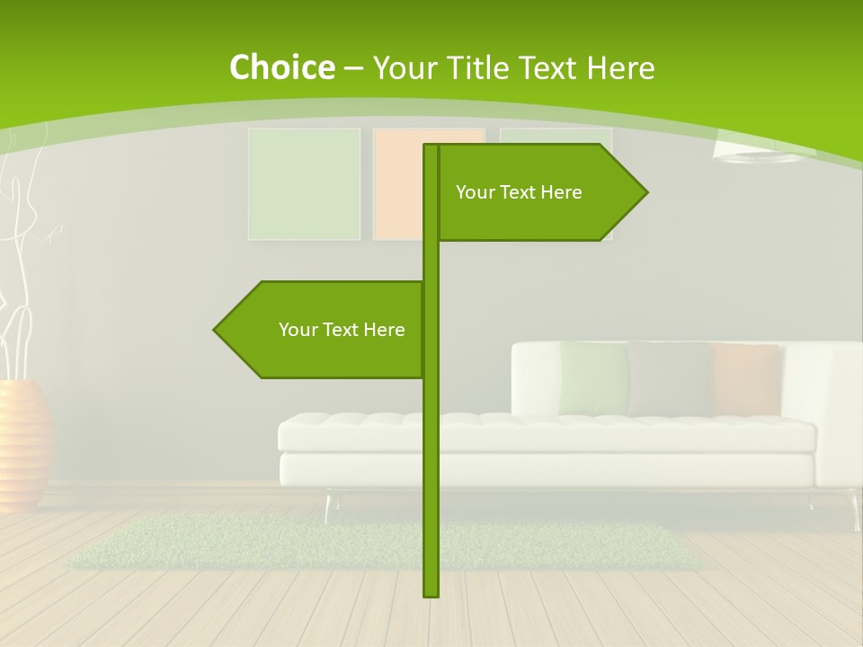 Colorful Modern Living Room PowerPoint Template