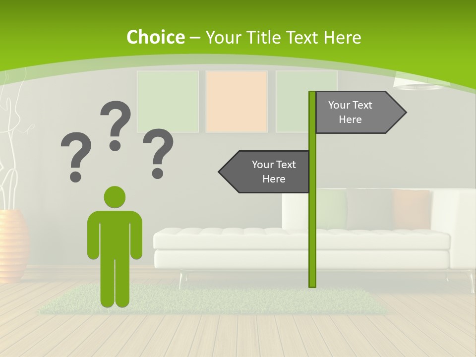 Colorful Modern Living Room PowerPoint Template