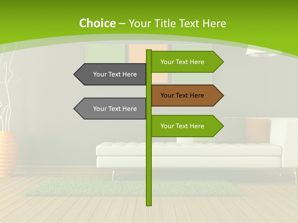 Colorful Modern Living Room PowerPoint Template