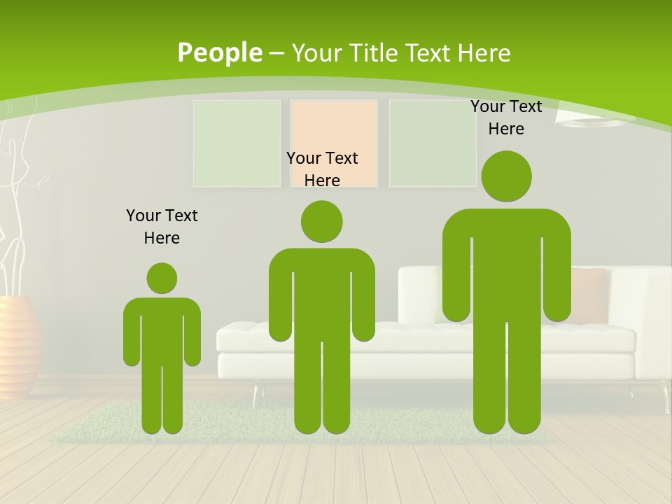 Colorful Modern Living Room PowerPoint Template