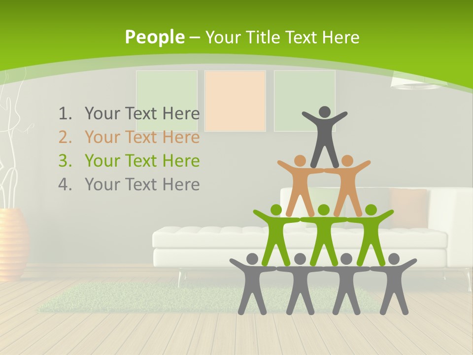 Colorful Modern Living Room PowerPoint Template