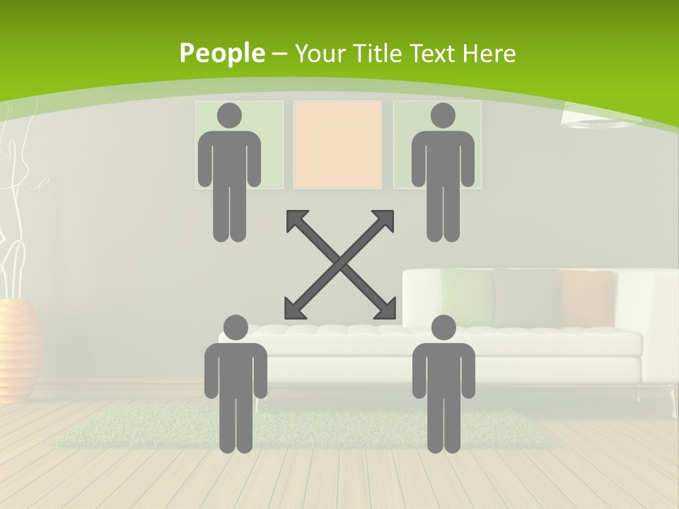 Colorful Modern Living Room PowerPoint Template