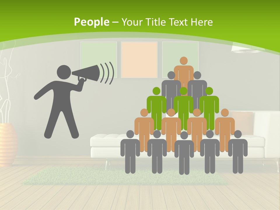 Colorful Modern Living Room PowerPoint Template