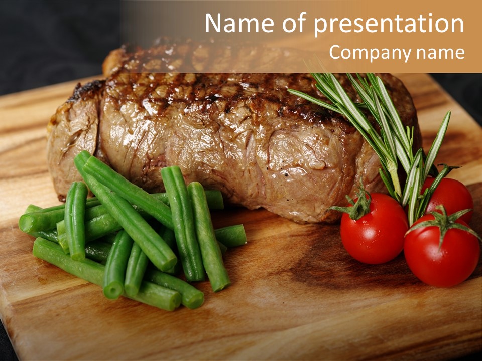 Delicious Sirloin Steak Dinner PowerPoint Template