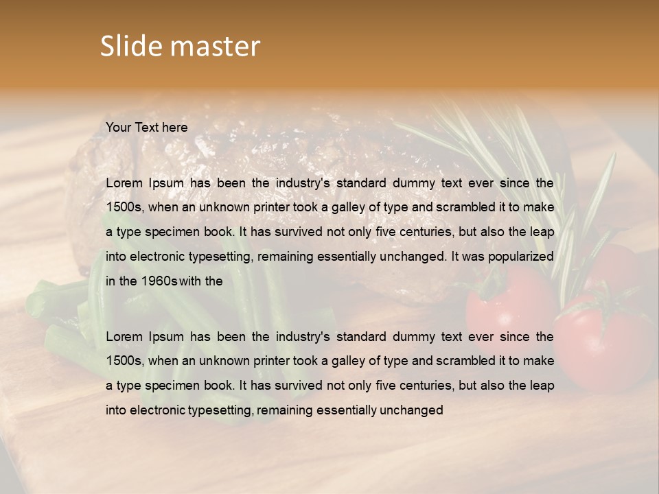 Delicious Sirloin Steak Dinner PowerPoint Template