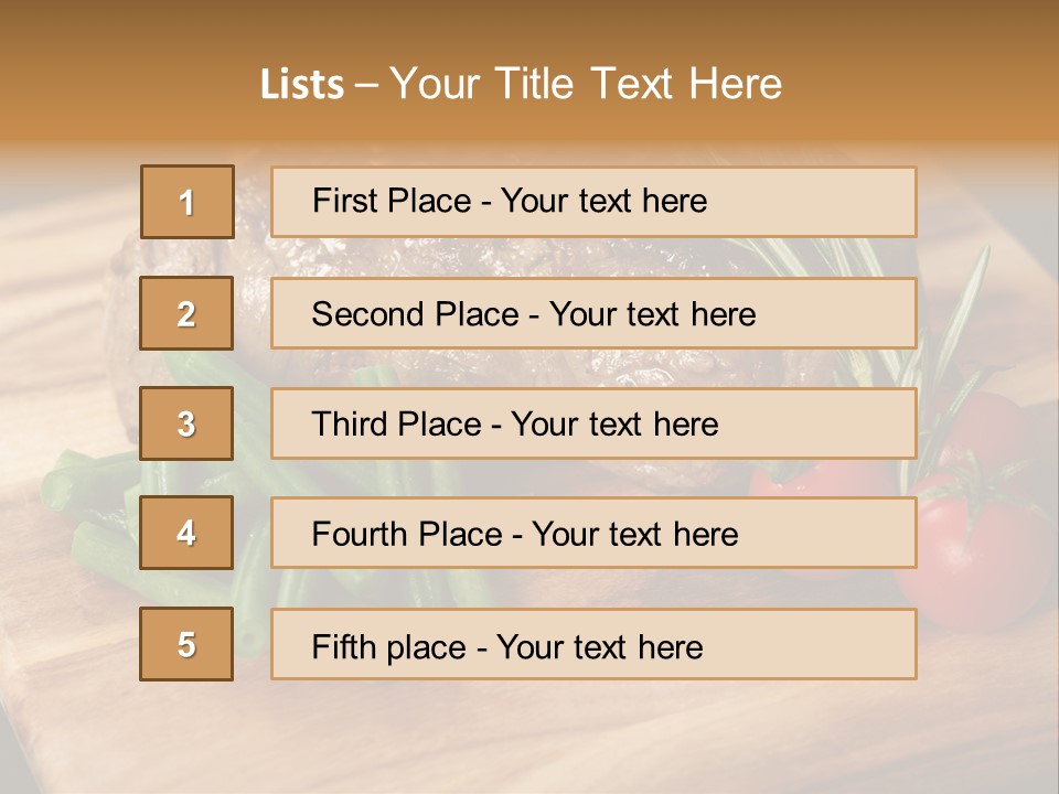 Delicious Sirloin Steak Dinner PowerPoint Template