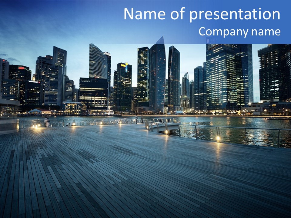 Singapore City In Sunset Time PowerPoint Template