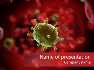 Illustration Of A Virus Infecting The Blood PowerPoint Template