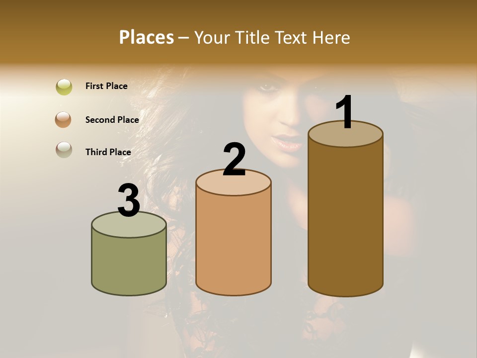 Beautiful Dark Haired Girl In Y Lingerie PowerPoint Template