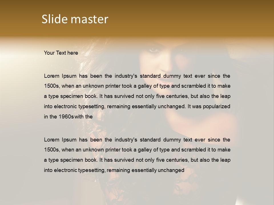 Beautiful Dark Haired Girl In Y Lingerie PowerPoint Template