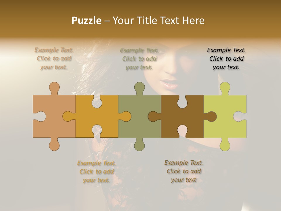 Beautiful Dark Haired Girl In Y Lingerie PowerPoint Template