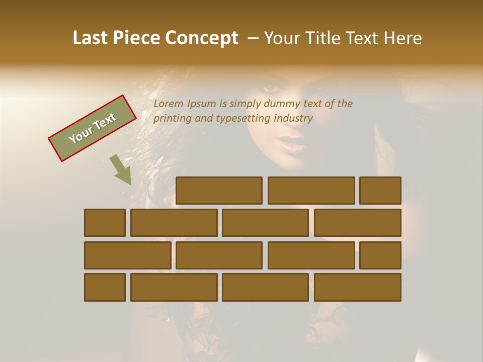 Beautiful Dark Haired Girl In Y Lingerie PowerPoint Template