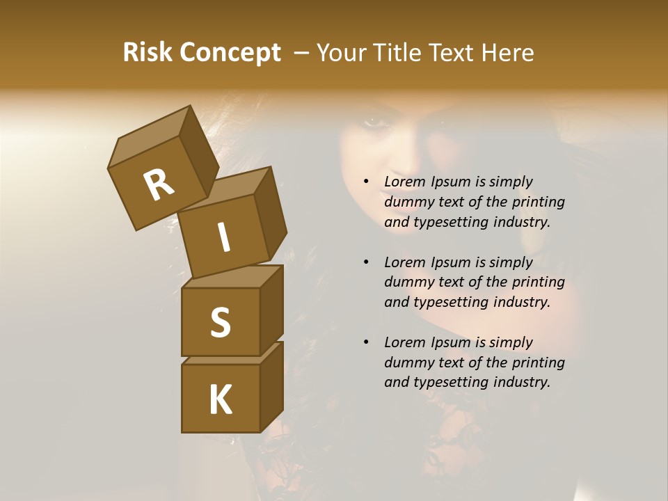 Beautiful Dark Haired Girl In Y Lingerie PowerPoint Template