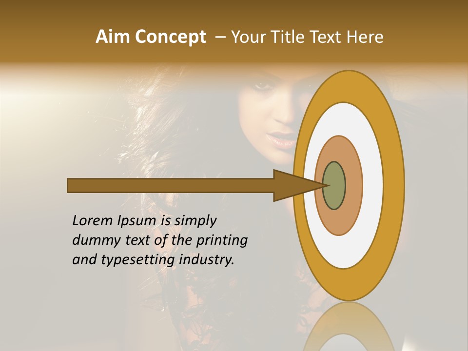 Beautiful Dark Haired Girl In Y Lingerie PowerPoint Template