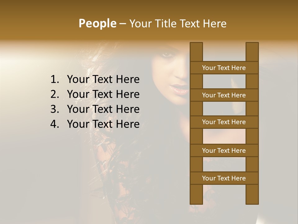 Beautiful Dark Haired Girl In Y Lingerie PowerPoint Template