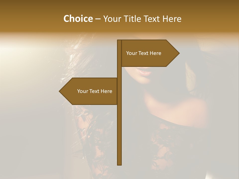 Beautiful Dark Haired Girl In Y Lingerie PowerPoint Template