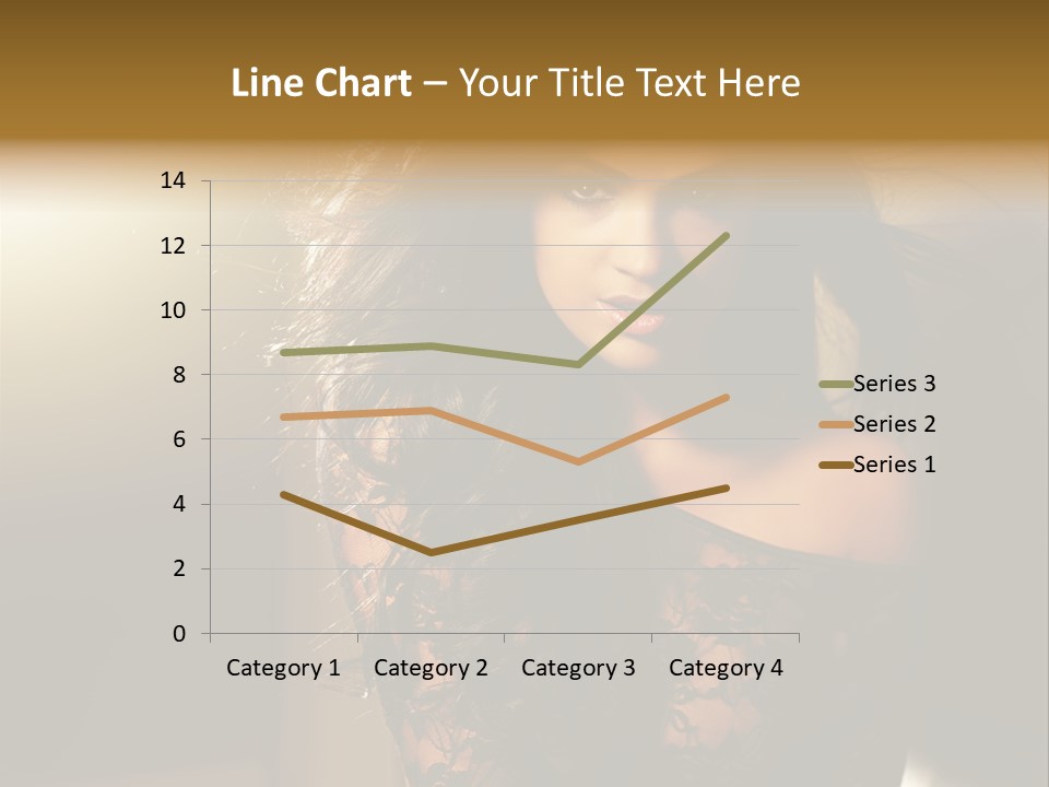 Beautiful Dark Haired Girl In Y Lingerie PowerPoint Template