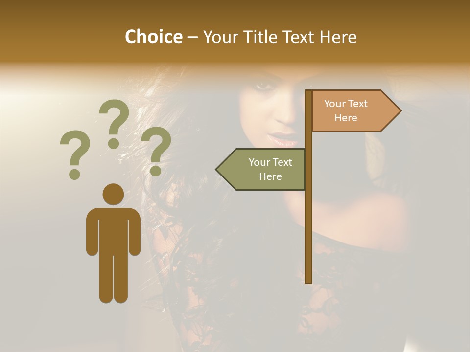 Beautiful Dark Haired Girl In Y Lingerie PowerPoint Template