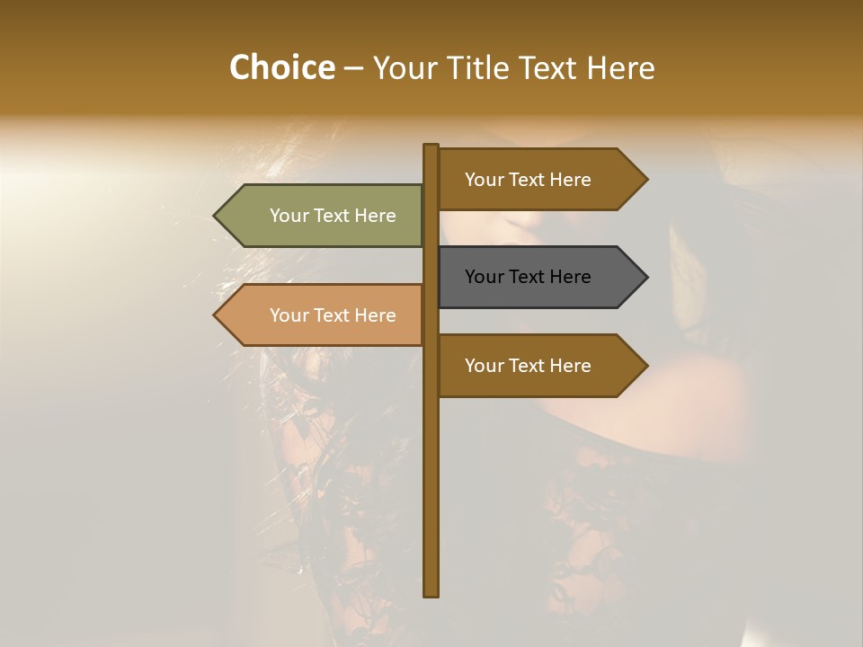 Beautiful Dark Haired Girl In Y Lingerie PowerPoint Template