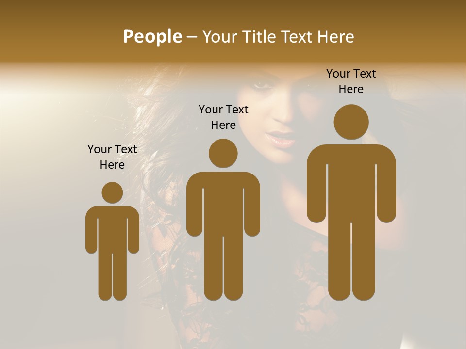 Beautiful Dark Haired Girl In Y Lingerie PowerPoint Template