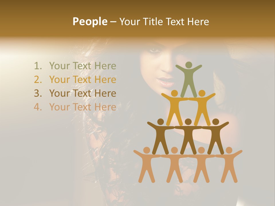 Beautiful Dark Haired Girl In Y Lingerie PowerPoint Template