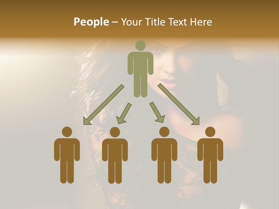 Beautiful Dark Haired Girl In Y Lingerie PowerPoint Template