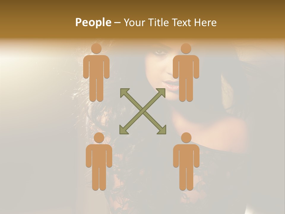 Beautiful Dark Haired Girl In Y Lingerie PowerPoint Template