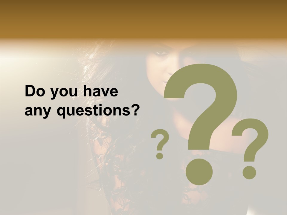 Beautiful Dark Haired Girl In Y Lingerie PowerPoint Template