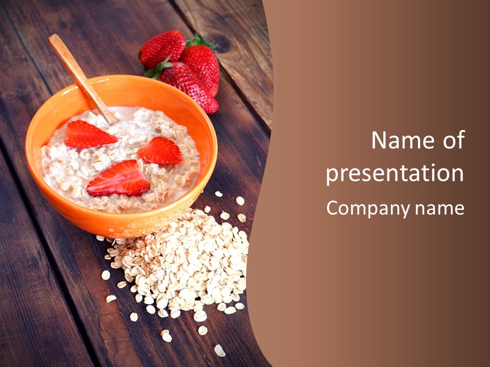 Porridge With Fresh Strawberry PowerPoint Template