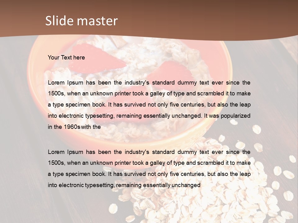 Porridge With Fresh Strawberry PowerPoint Template