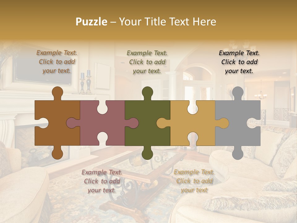 Beautiful Living Room In Luxury Home PowerPoint Template