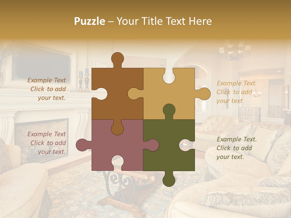 Beautiful Living Room In Luxury Home PowerPoint Template