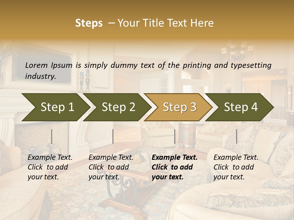 Beautiful Living Room In Luxury Home PowerPoint Template