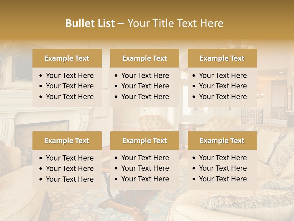 Beautiful Living Room In Luxury Home PowerPoint Template