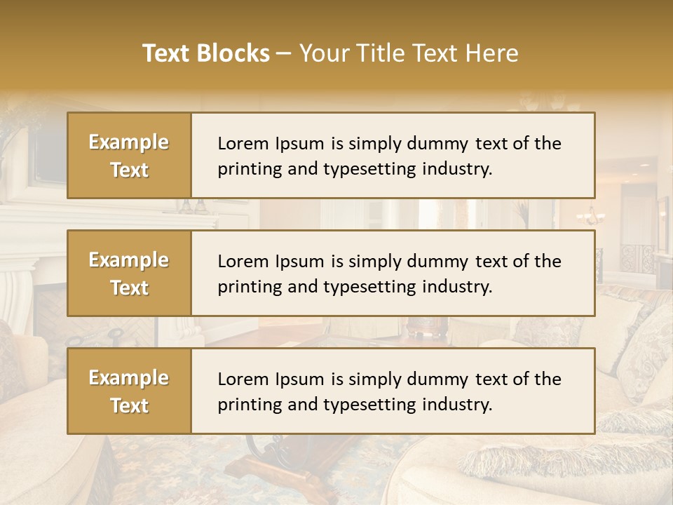 Beautiful Living Room In Luxury Home PowerPoint Template