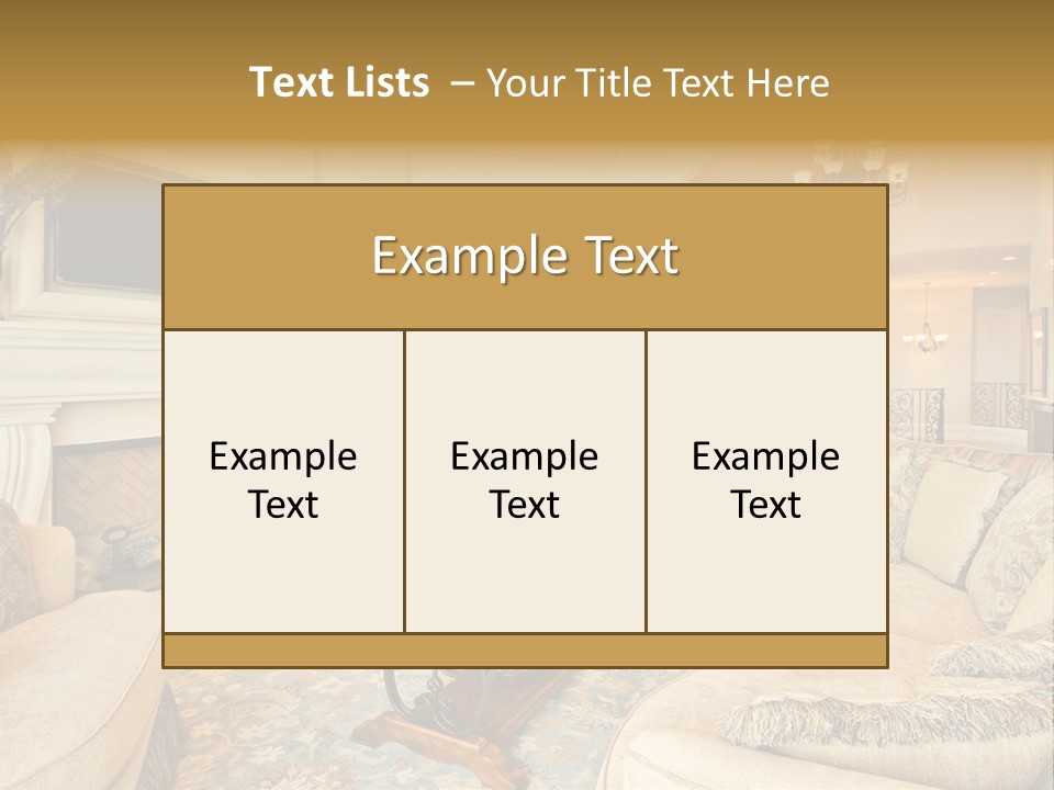 Beautiful Living Room In Luxury Home PowerPoint Template