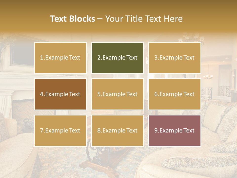 Beautiful Living Room In Luxury Home PowerPoint Template