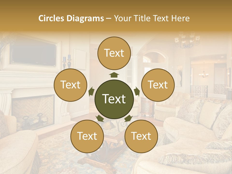 Beautiful Living Room In Luxury Home PowerPoint Template