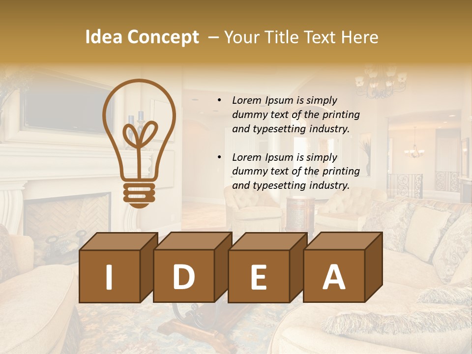 Beautiful Living Room In Luxury Home PowerPoint Template