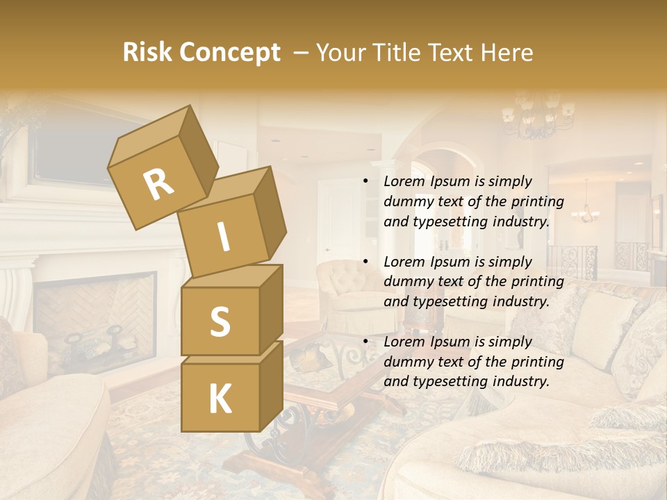 Beautiful Living Room In Luxury Home PowerPoint Template