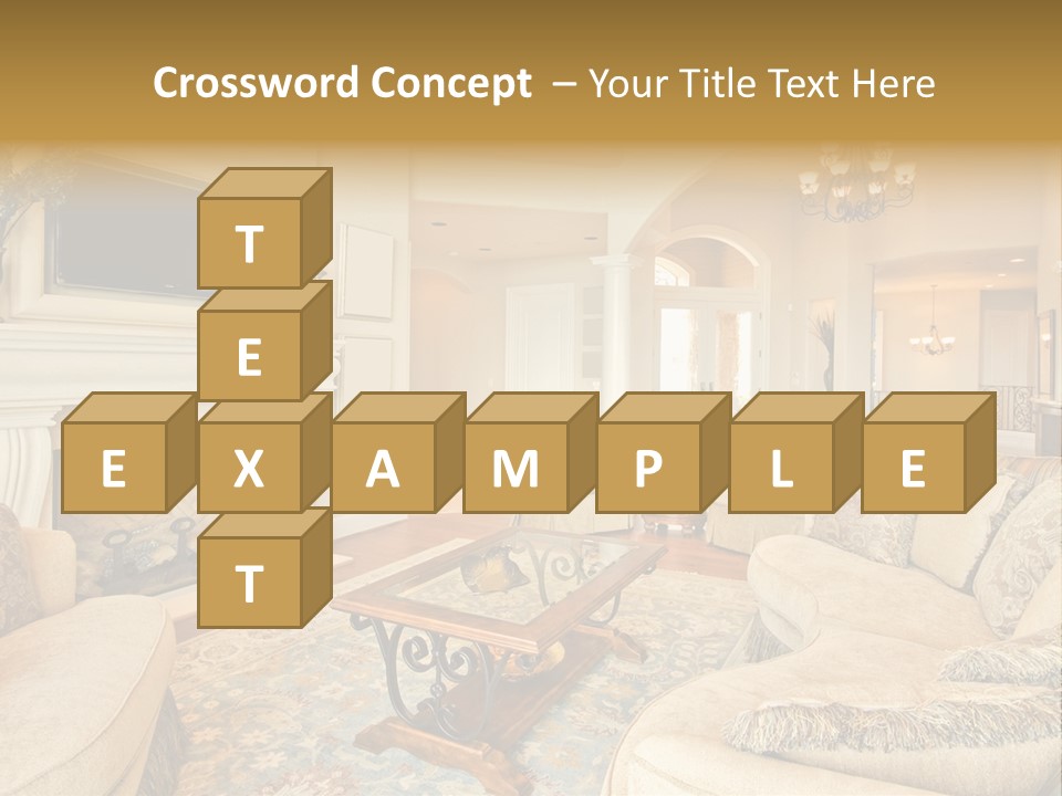 Beautiful Living Room In Luxury Home PowerPoint Template