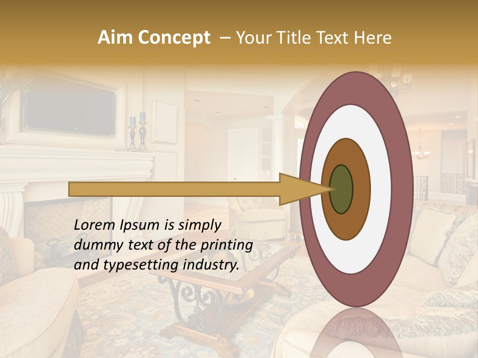 Beautiful Living Room In Luxury Home PowerPoint Template